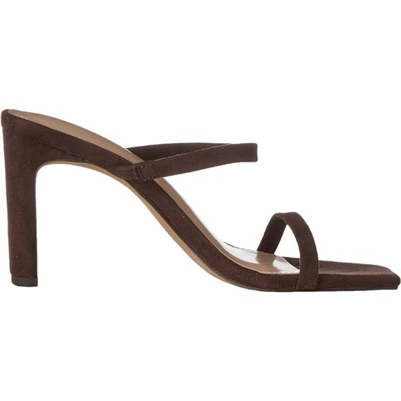 Women's Avery Square Toe Two Strap High Heeled Coffee Bean Sandal - Picture 7 of 7